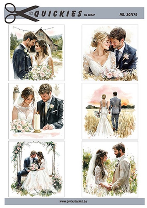 Små motiver til brudepar Quickies til scrap